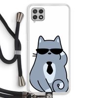 Cool cat: Samsung Galaxy A22 4G Transparant Hoesje met koord