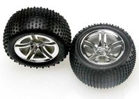 Tires & wheels, assembled, glued (2.8") (jato twin-spoke wheels, alias tires, foam inserts) (nitro rear) (2)