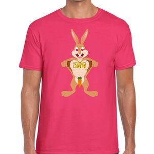 Paas t-shirt verliefde paashaas roze voor heren