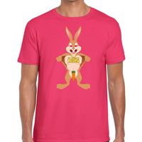 Paas t-shirt verliefde paashaas roze voor heren