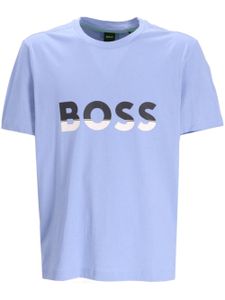 BOSS t-shirt en coton à logo imprimé - Bleu