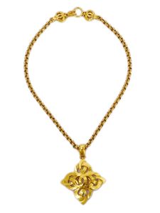 CHANEL Pre-Owned collier en chaîne à médaillon CC (1997) - Or