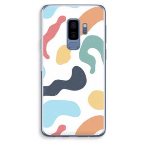 Memphis Shapes Blue: Samsung Galaxy S9 Plus Transparant Hoesje