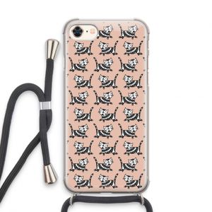 Zwarte poes: iPhone 8 Transparant Hoesje met koord