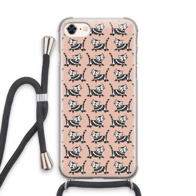 Zwarte poes: iPhone 8 Transparant Hoesje met koord