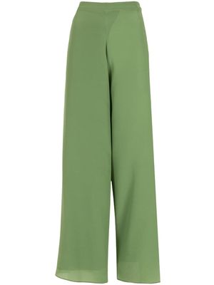 Amir Slama pantalon palazzo en soie - Vert