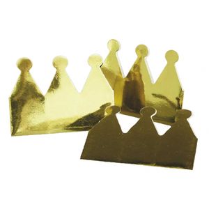 6x stuks Gouden kroontjes van karton