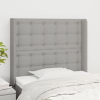 Hoofdbord met randen 103x16x118/128 cm stof lichtgrijs