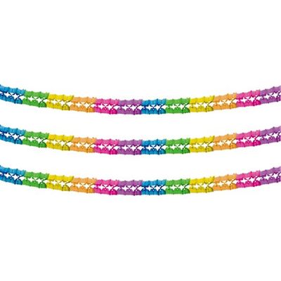 3x Stuks feestslingers verjaardag - papier - 6m - multi-color