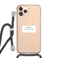 Reminder: iPhone 11 Pro Max Transparant Hoesje met koord