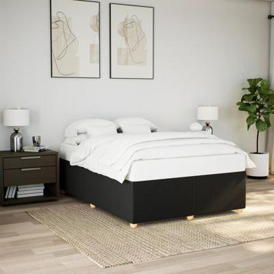 Bedframe zonder matras stof zwart 140x190 cm