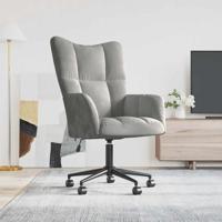 Relaxstoel fluweel lichtgrijs