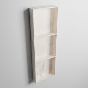 MONDIAZ EASY Nis 89,5x29,5cm in solid surface kleur Ostra. 3 vakken  geschikt voor in- of opbouw