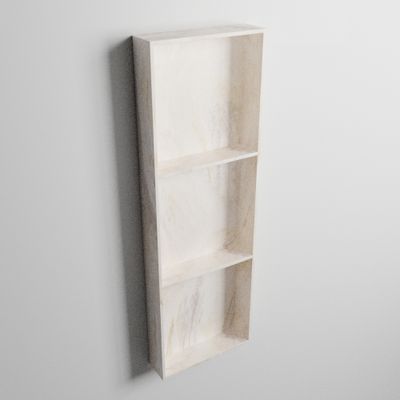 MONDIAZ EASY Nis 89,5x29,5cm in solid surface kleur Ostra. 3 vakken geschikt voor in- of opbouw
