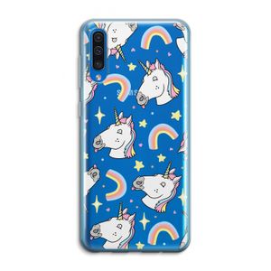 Rainbow Unicorn: Samsung Galaxy A50 Transparant Hoesje