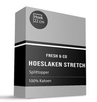 Splittopper Hoeslaken - Katoen Jersey Stretch - 160x200 cm - Keuze Uit Meerdere Kleuren - Fresh and Co - Dekbed-Discounter.nl