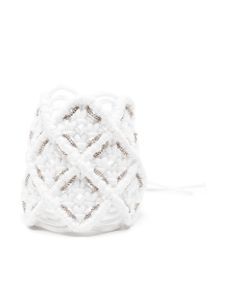 Fabiana Filippi bracelet en maille serti de perles - Blanc