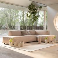 Zuiver Loungebank 'Fat Freddy' Rechts, Rib, kleur Naturel