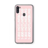 Hotline bling pink: Samsung Galaxy A11 Transparant Hoesje