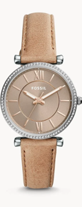 Horlogeband Fossil ES4343 Leder Beige 16mm