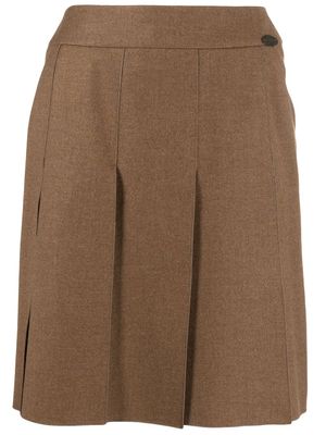 CHANEL Pre-Owned minijupe plissée à taille haute (1999) - Marron