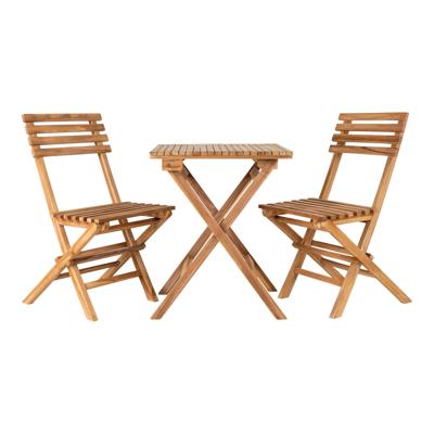 De Vries - Cuenca Café set - Teakhout - Natuurlijk - 2 stoelen en 1 tafel