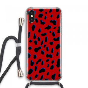 Red Leopard: iPhone XS Max Transparant Hoesje met koord
