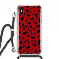 Red Leopard: iPhone XS Max Transparant Hoesje met koord
