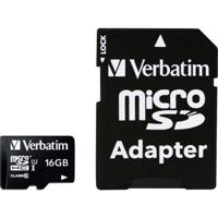 Verbatim MICRO SDHC 16GB CL 10 ADAP microSDHC-kaart 16 GB Class 10 Incl. SD-adapter - thumbnail