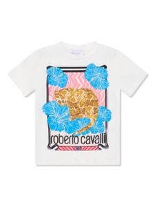 Roberto Cavalli Junior t-shirt en coton à imprimé graphique - Blanc