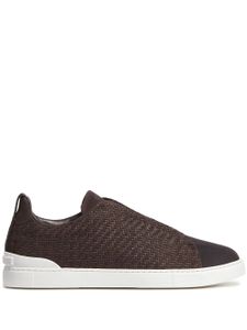 Zegna baskets en cuir Nubuck - Marron