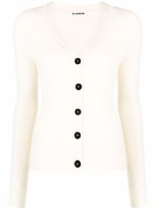 Jil Sander cardigan boutonné en maille - Blanc