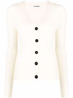 Jil Sander cardigan boutonné en maille - Blanc