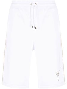 Giuseppe Zanotti short de sport à broderies - Blanc