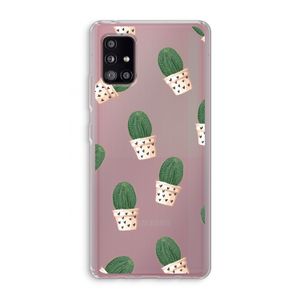 Cactusprint roze: Samsung Galaxy A51 5G Transparant Hoesje