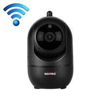 Zwarte camera binnen huis draadloos WiFi intelligent automatische tracking HD netwerk surveillance camera