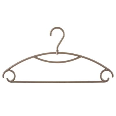 Kledinghangers - Set van 8 - taupe - kunststof - 40 x 20 cm - geribbeld antislip design