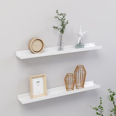 Wandschappen 2 st 60x9x3 cm hoogglans wit