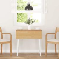 Eettafel massief hout wit rubber