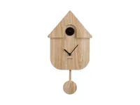 Wall clock Modern Cuckoo light wood print