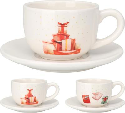Cup And Saucer Christmas 2ass - Nampook