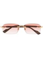 Gucci Eyewear lunettes de soleil à monture rectangulaire - Or