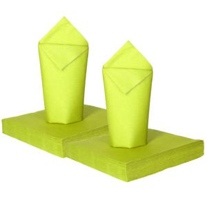 Feest servetten - 100x - limegroen - 2 laags - 33x33cm