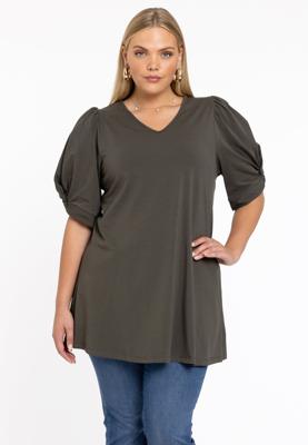 Yoek Tuniek flare met pofmouwen | Licht Groen | Maat 46/48