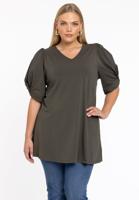 Yoek Tuniek flare met pofmouwen | Licht Groen | Maat 50/52