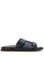 Santoni flat leather sandals - Bleu