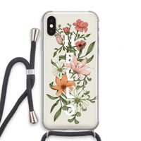Hello bloemen: iPhone XS Transparant Hoesje met koord