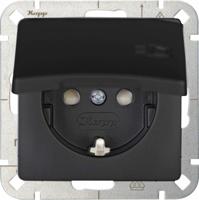 Enzo Kopp hk05 mat zwart inbouw stopcontact ra met deksel - 4621710