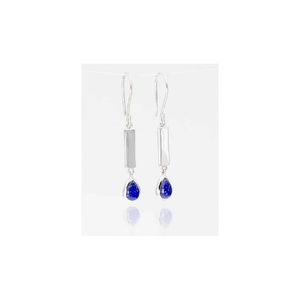 Zilveren Oorbellen Lapis Lazuli (25 mm) - 925 Sterling