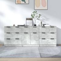 3-delige Dressoirs bewerkt hout betongrijs